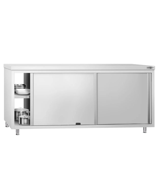 GGM Gastro Stainless Steel Floor Cupboard PREMIUM - Pass-Through - 2000x700mm - with Sliding Doors