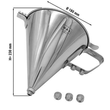 GGM Gastro Stainless Steel Funnel in Stainless Steel (Chromium-Nickel) - Ø180mm - Height:230mm