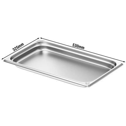 GGM Gastro Stainless Steel Gastronorm Pan GN 1/1 - Depth: 40mm