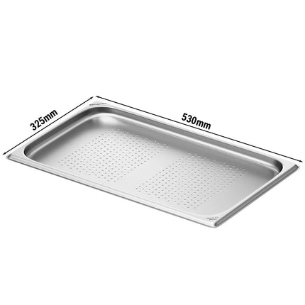 GGM Gastro Stainless Steel Gastronorm Pan GN 1/1 - perforated - Depth: 20mm