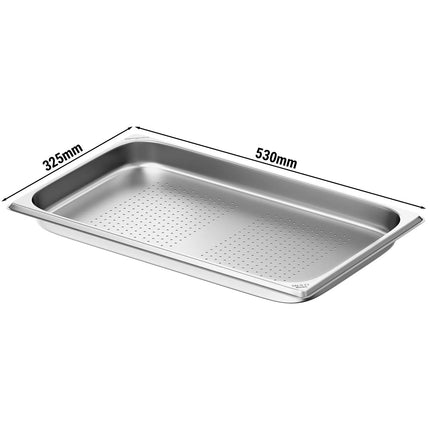 GGM Gastro Stainless Steel Gastronorm Pan GN 1/1 - perforated - Depth: 40mm