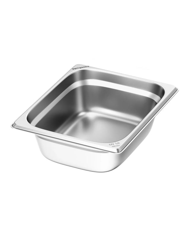 GGM Gastro Stainless Steel Gastronorm Pan GN 1/2 - Depth: 100mm