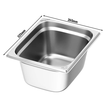 GGM Gastro Stainless Steel Gastronorm Pan GN 1/2 - Depth: 150mm