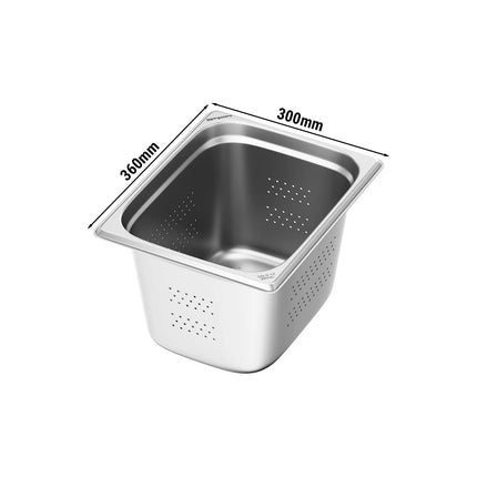 GGM Gastro Stainless Steel Gastronorm Pan GN 1/2 - perforated - Depth: 200mm