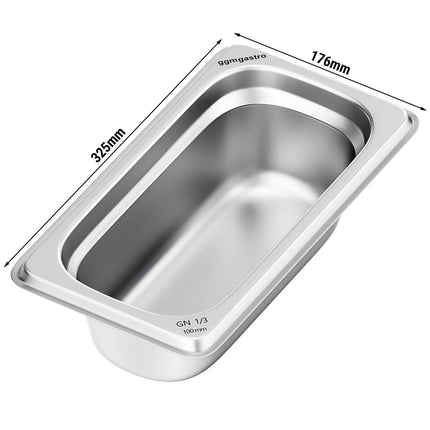 GGM Gastro Stainless Steel Gastronorm Pan GN 1/3 - Depth: 100mm
