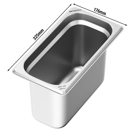 GGM Gastro Stainless Steel Gastronorm Pan GN 1/3 - Depth: 200mm