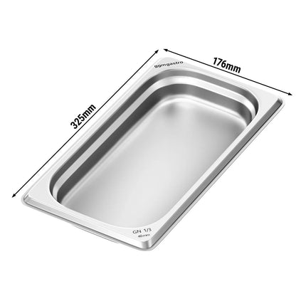 GGM Gastro Stainless Steel Gastronorm Pan GN 1/3 - Depth: 40mm