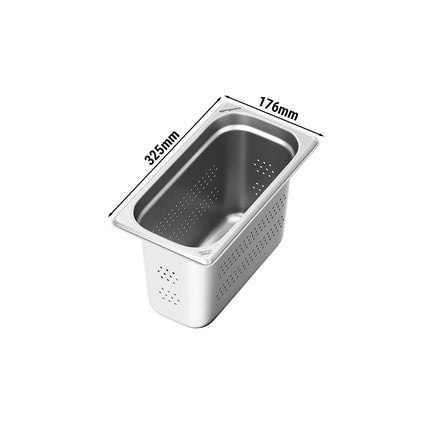 GGM Gastro Stainless Steel Gastronorm Pan GN 1/3 - perforated - Depth: 200mm