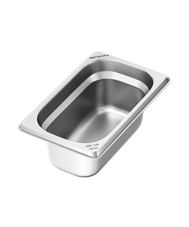 GGM Gastro Stainless Steel Gastronorm Pan GN 1/4 - Depth: 100mm