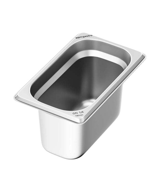 GGM Gastro Stainless Steel Gastronorm Pan GN 1/4 - Depth: 150mm