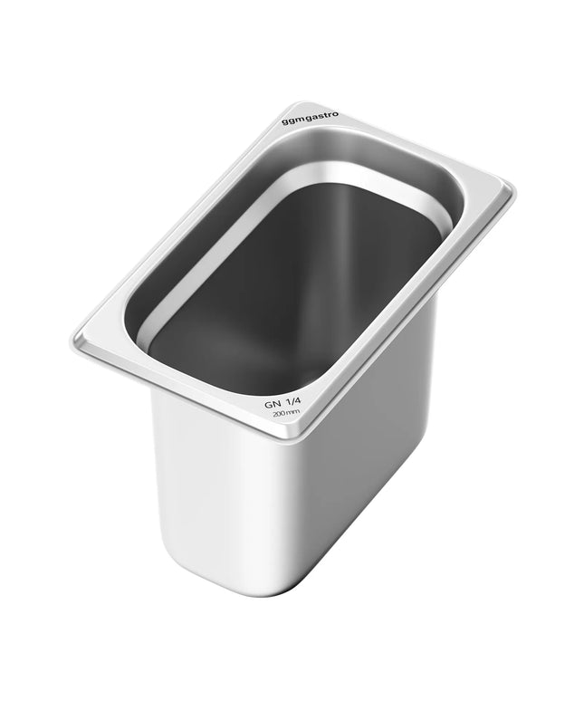 GGM Gastro Stainless Steel Gastronorm Pan GN 1/4 - Depth: 200mm
