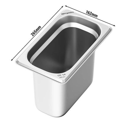 GGM Gastro Stainless Steel Gastronorm Pan GN 1/4 - Depth: 200mm