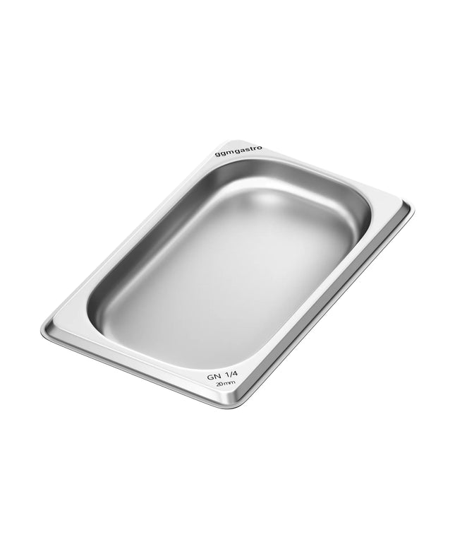 GGM Gastro Stainless Steel Gastronorm Pan GN 1/4 - Depth: 20mm
