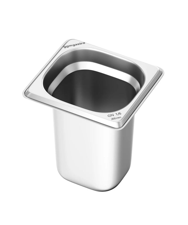 GGM Gastro Stainless Steel Gastronorm Pan GN 1/6 - Depth: 200mm
