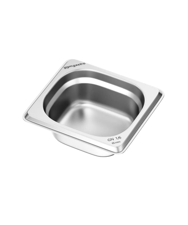 GGM Gastro Stainless Steel Gastronorm Pan GN 1/6 - Depth: 65mm