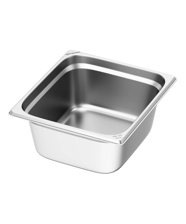 GGM Gastro Stainless Steel Gastronorm Pan GN 2/3 - Depth: 150mm