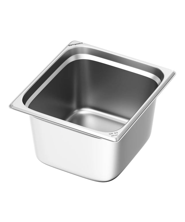 GGM Gastro Stainless Steel Gastronorm Pan GN 2/3 - Depth: 200mm