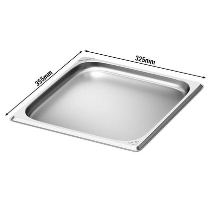 GGM Gastro Stainless Steel Gastronorm Pan GN 2/3 - Depth: 20mm