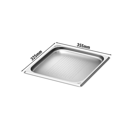GGM Gastro Stainless Steel Gastronorm Pan GN 2/3 - perforated - Depth: 20mm