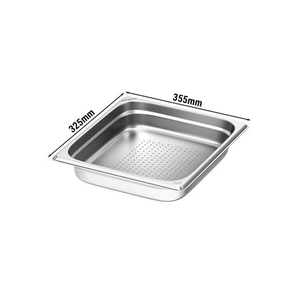 GGM Gastro Stainless Steel Gastronorm Pan GN 2/3 - perforated - Depth: 65mm