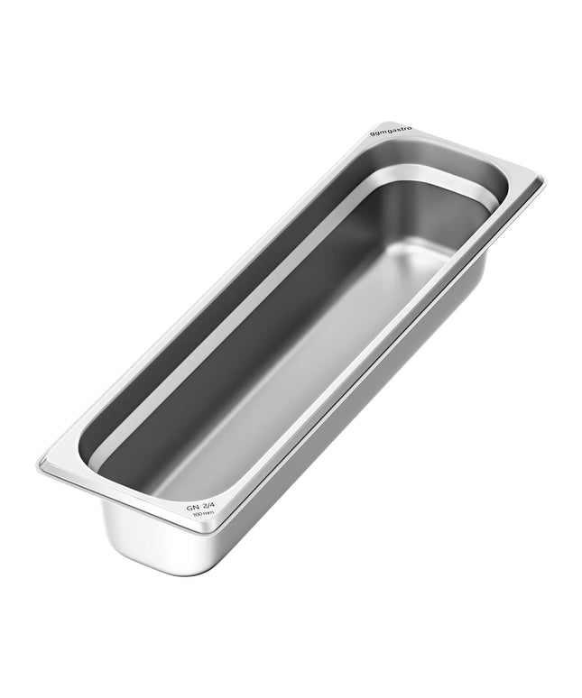 GGM Gastro Stainless Steel Gastronorm Pan GN 2/4 - Depth: 100mm