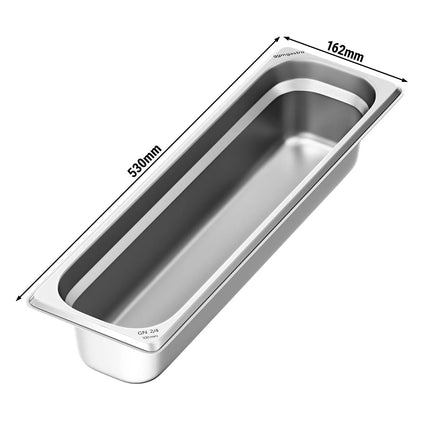 GGM Gastro Stainless Steel Gastronorm Pan GN 2/4 - Depth: 100mm
