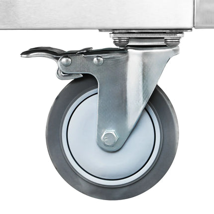 GGM Gastro Stainless Steel Gastronorm Racking Trolley - 14-Level - for 14 x GN 1/1 Trays - with low-noise braked castors