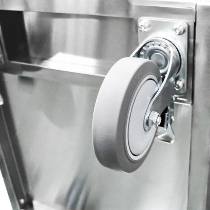 GGM Gastro Stainless Steel Gastronorm Racking Trolley - 14-Level - for 14 x GN 1/1 Trays - with low-noise braked castors