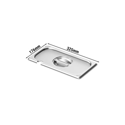 GGM Gastro Stainless Steel GN Lid GN 1/3 - with ladle recess - 325x176mm - Height: 29mm