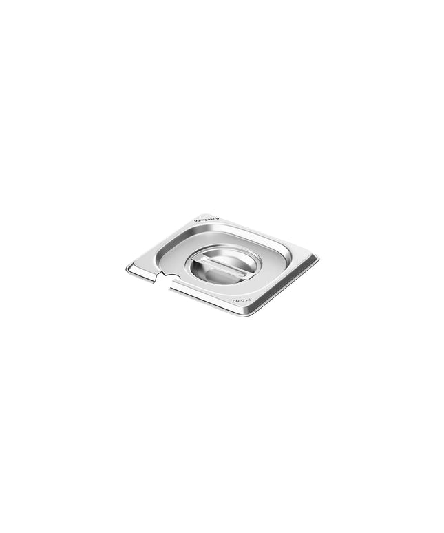GGM Gastro Stainless Steel GN Lid GN 1/6 - with ladle recess - 176x162x28mm