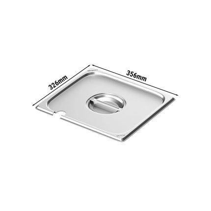 GGM Gastro Stainless Steel GN Lid GN 2/3 - with ladle recess - 356x326x30mm