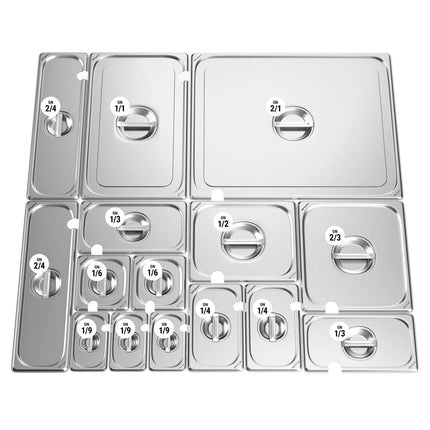 GGM Gastro Stainless Steel GN Lid GN 2/3 - with ladle recess - 356x326x30mm