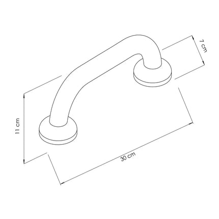 GGM Gastro Stainless Steel Grab Rail - Stainless Steel - Length: 300mm