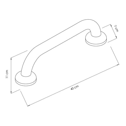 GGM Gastro Stainless Steel Grab Rail - Stainless Steel - Length: 400mm
