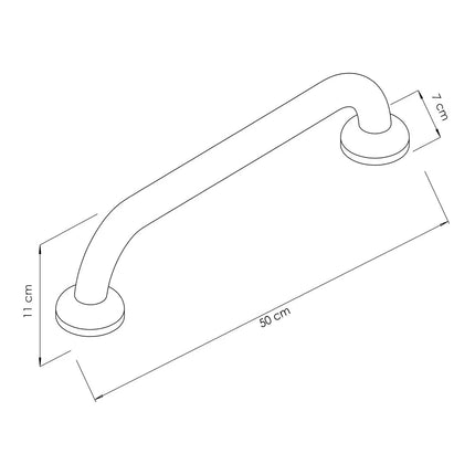 GGM Gastro Stainless Steel Grab Rail - Stainless Steel - Length: 500mm