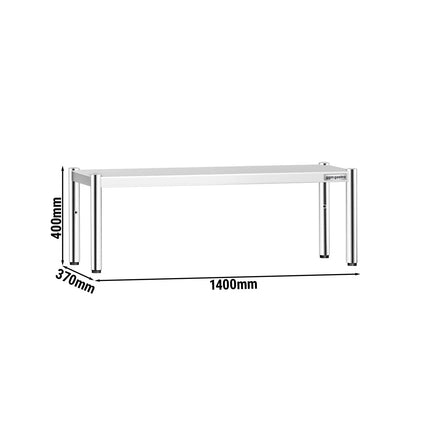 GGM Gastro Stainless Steel Overshelf - 1400x370mm - height-adjustable