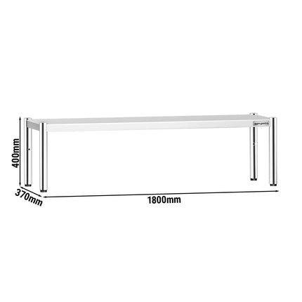 GGM Gastro Stainless Steel Overshelf - 1800x370mm - height-adjustable