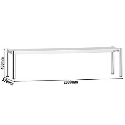 GGM Gastro Stainless Steel Overshelf - 2000x370mm - height-adjustable