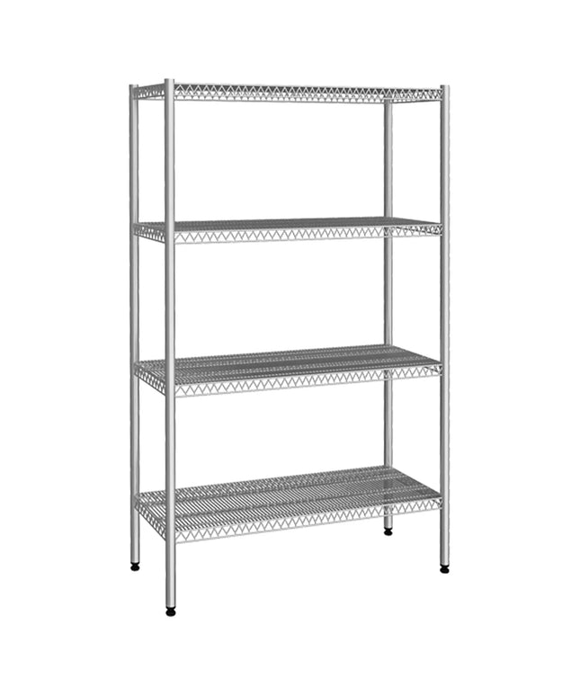 GGM Gastro Stainless Steel Shelving Unit - 1080x400mm - with 4 shelves (FIXED)
