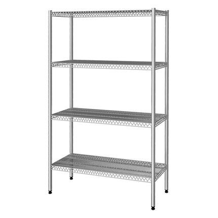 GGM Gastro Stainless Steel Shelving Unit - 1080x400mm - with 4 shelves (FIXED)