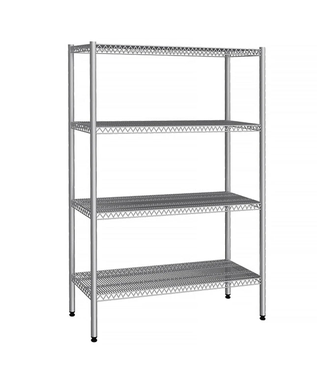 GGM Gastro Stainless Steel Shelving Unit - 1220x360mm - with 4 shelves (FIXED)