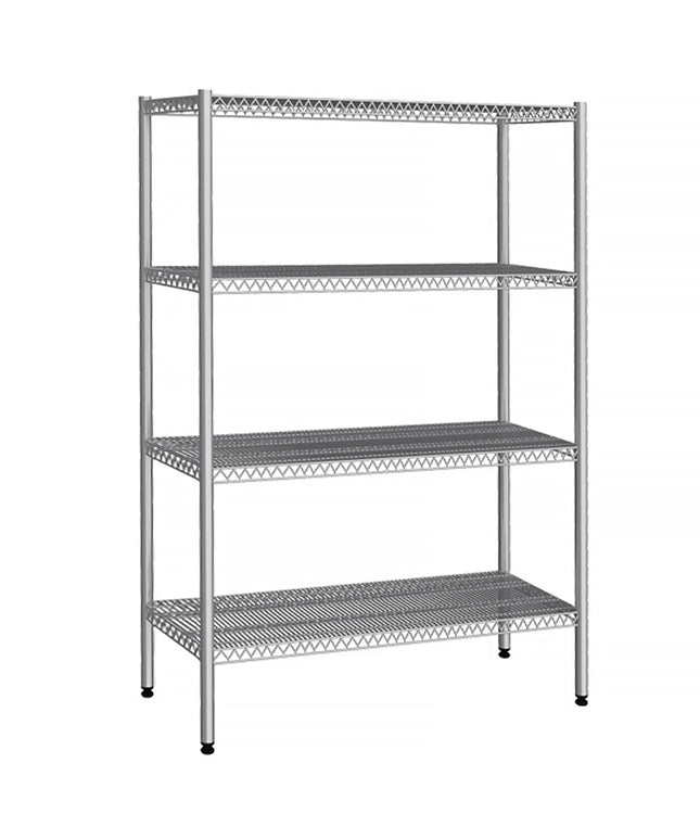 GGM Gastro Stainless Steel Shelving Unit - 1220x460mm - with 4 shelves (ADJUSTABLE)