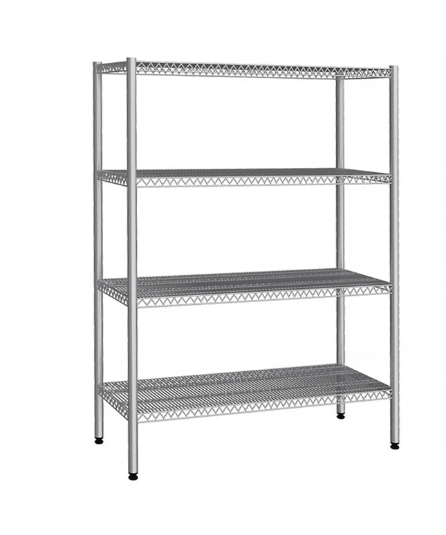 GGM Gastro Stainless Steel Shelving Unit - 1380x400mm - with 4 shelves (FIXED)