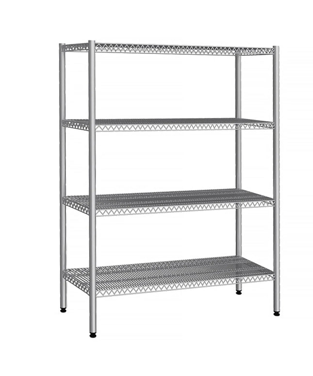 GGM Gastro Stainless Steel Shelving Unit - 1380x500mm - with 4 shelves (ADJUSTABLE)