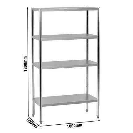 GGM Gastro Stainless Steel Shelving Unit ECO - 1000x500mm - with 4 shelves (ADJUSTABLE)