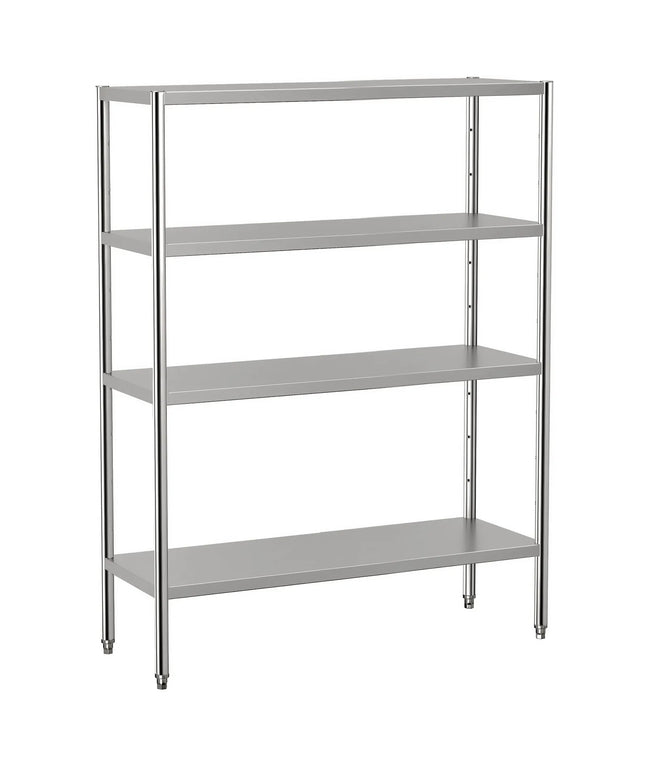 GGM Gastro Stainless Steel Shelving Unit ECO - 1400x500mm - with 4 shelves (ADJUSTABLE)