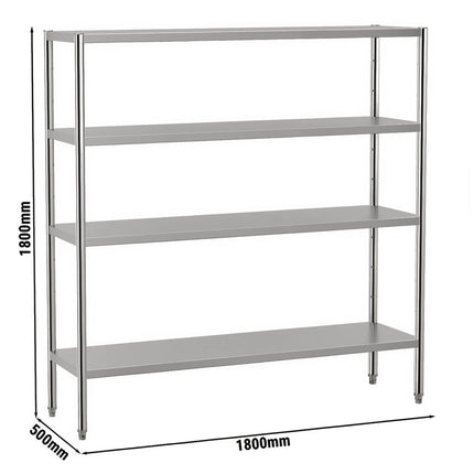 GGM Gastro Stainless Steel Shelving Unit ECO - 1800x500mm - with 4 shelves (ADJUSTABLE)