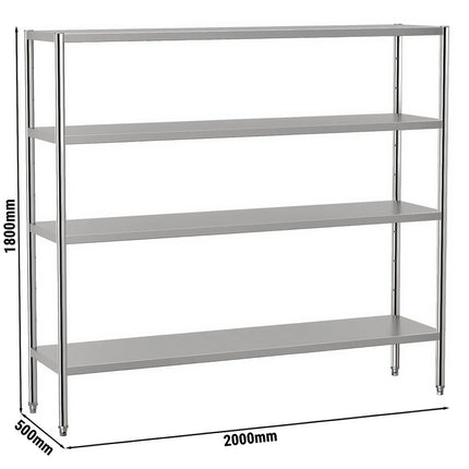 GGM Gastro Stainless Steel Shelving Unit ECO - 2000x500mm - with 4 shelves (ADJUSTABLE)