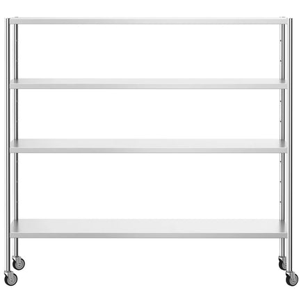 GGM Gastro Stainless Steel Shelving Unit PREMIUM - 2000x500mm - with 4 shelves (ADJUSTABLE) - incl. 4 wheels