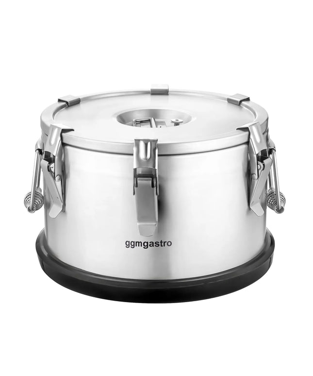 GGM Gastro Stainless Steel Thermos Container - 10L - Height 220mm - with Non-Slip Rubber Base